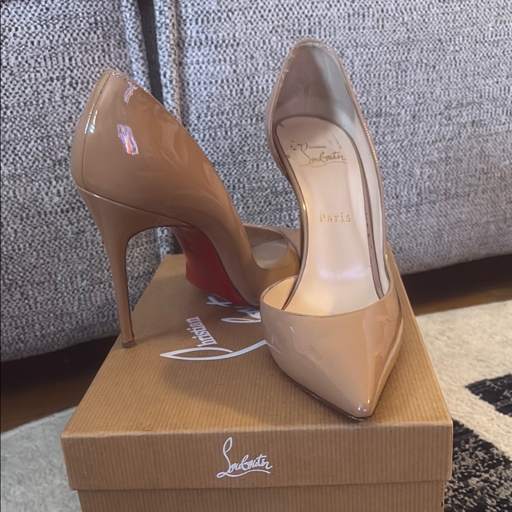 Christian Louboutin Tan Red Heels